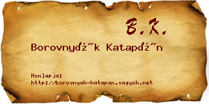 Borovnyák Katapán névjegykártya